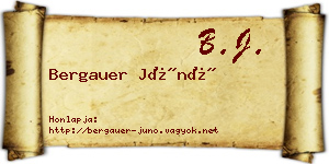 Bergauer Júnó névjegykártya